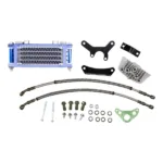 Blue 3 Tier Alloy Oil Cooler with Fittings for Honda DAX CT70