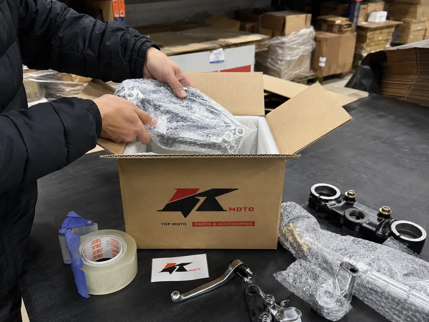 YKMOTOS parts packing