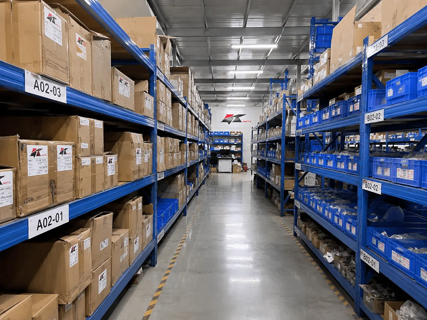 YKMOTOS parts warehouse